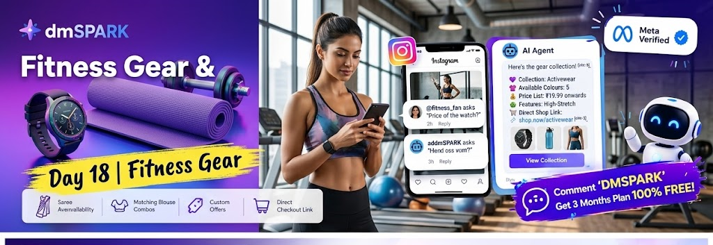 Fitness apparel and workout accessories with Instagram DM automation