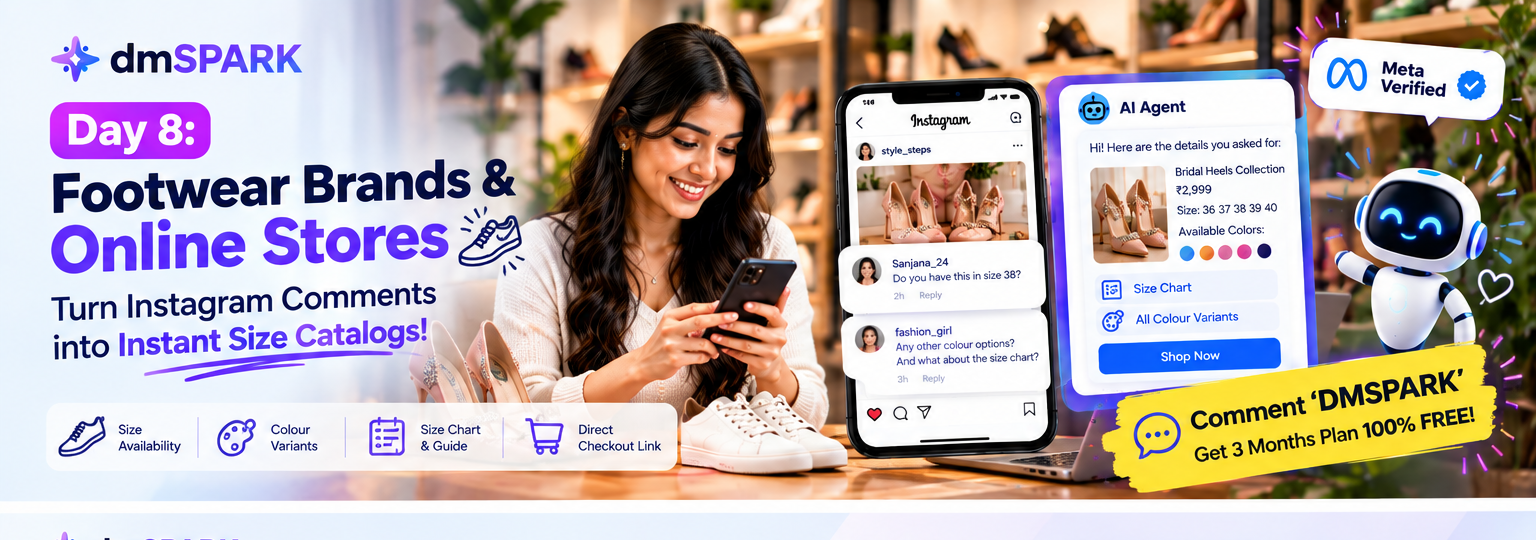 Footwear retailer showcasing trendy flats and bridal heels with Instagram comment automation